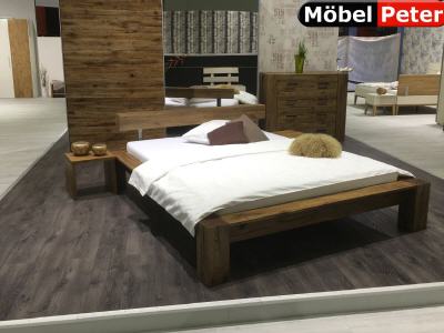 Bett Morten mit Balken Kopfteil, Sumpf Eiche